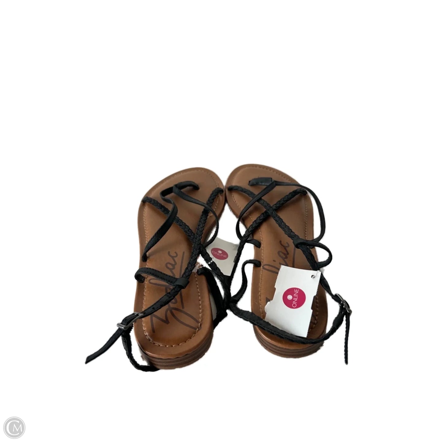 Sandals Flats By Zodiac In Black & Tan, Size: 11