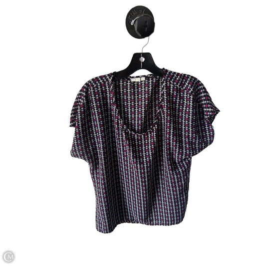 Top Short Sleeve By Pleione In Black & Purple, Size: M