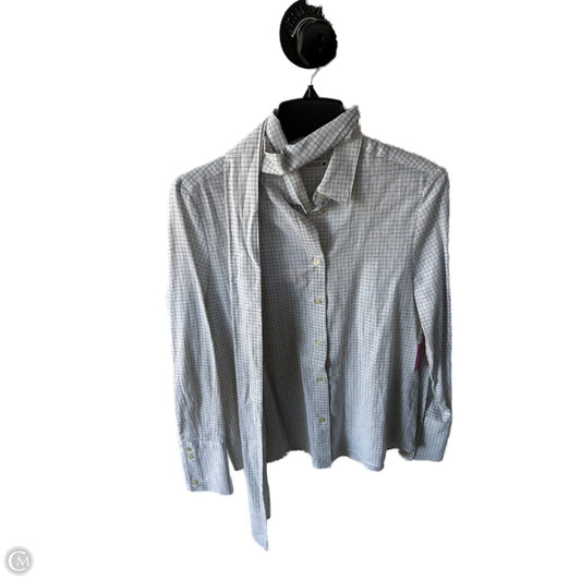 Top Long Sleeve By Zara In Grey & White, Size: M