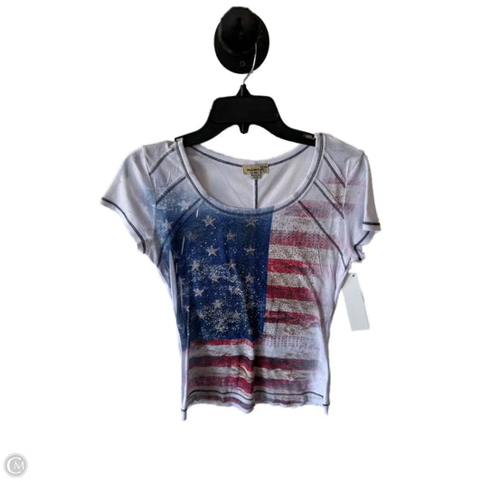Top Short Sleeve By One World In Blue & Red, Size: Mp