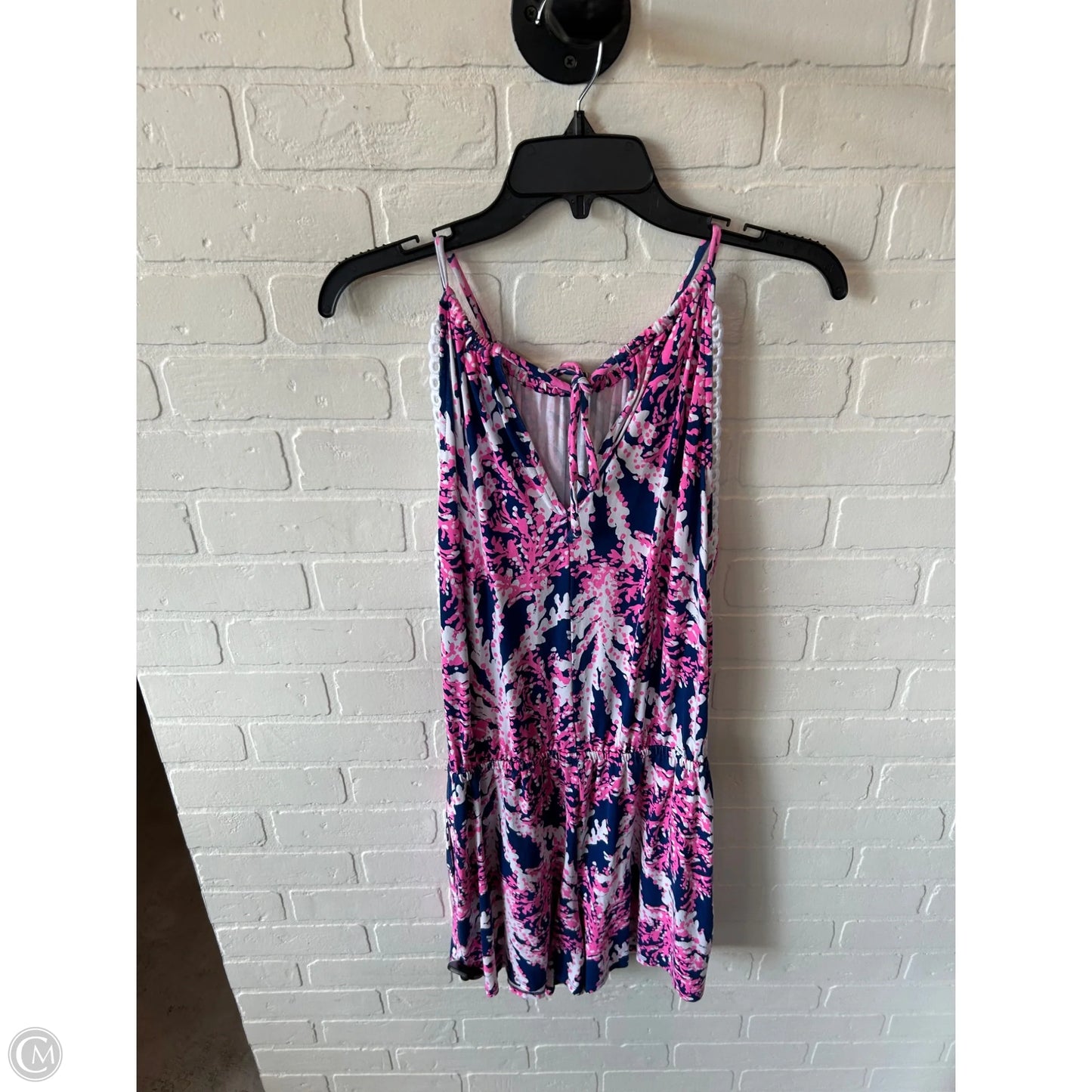 Romper Designer By Lilly Pulitzer In Blue & Pink, Size: S