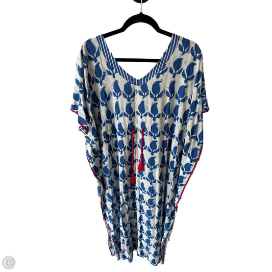 Swimwear Cover-up By Clothes Mentor In Blue & White, Size: Osfm