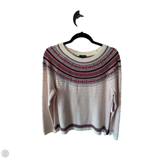 Sweater By Talbots In Red & White, Size: L