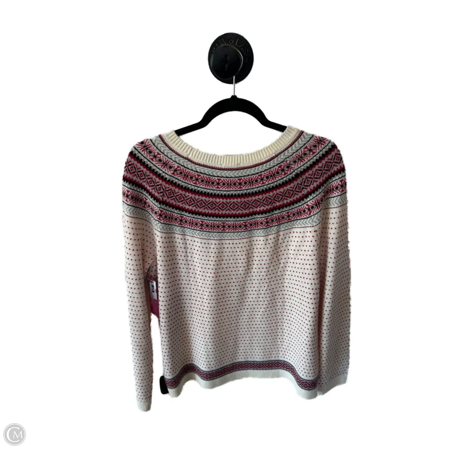 Sweater By Talbots In Red & White, Size: L