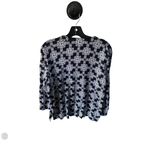 Sweater Cardigan By Crown And Ivy In Blue & White, Size: L