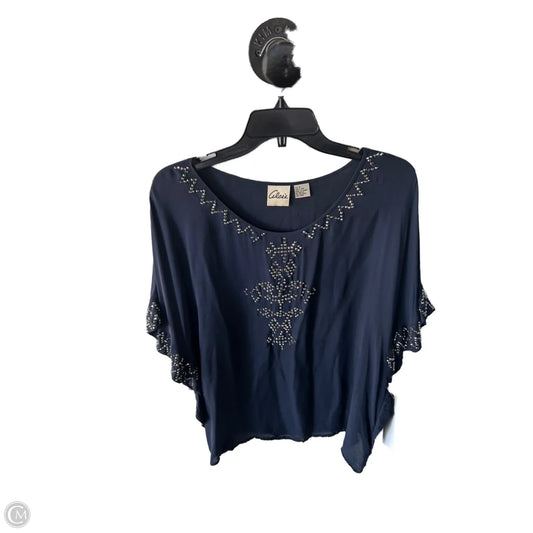 Top Short Sleeve By Clothes Mentor In Blue & Silver, Size: L
