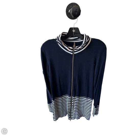 Sweatshirt Collar By Clothes Mentor In Blue & White, Size: Xs
