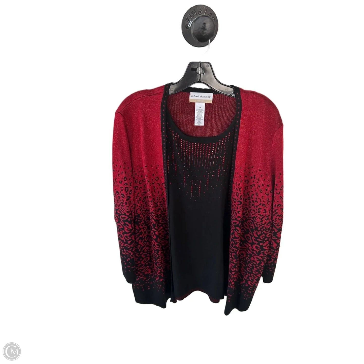 Sweater By Alfred Dunner In Black & Red, Size: 2x