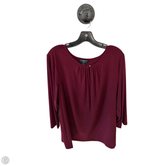 Top Long Sleeve By Liz Claiborne In Red, Size: 2x