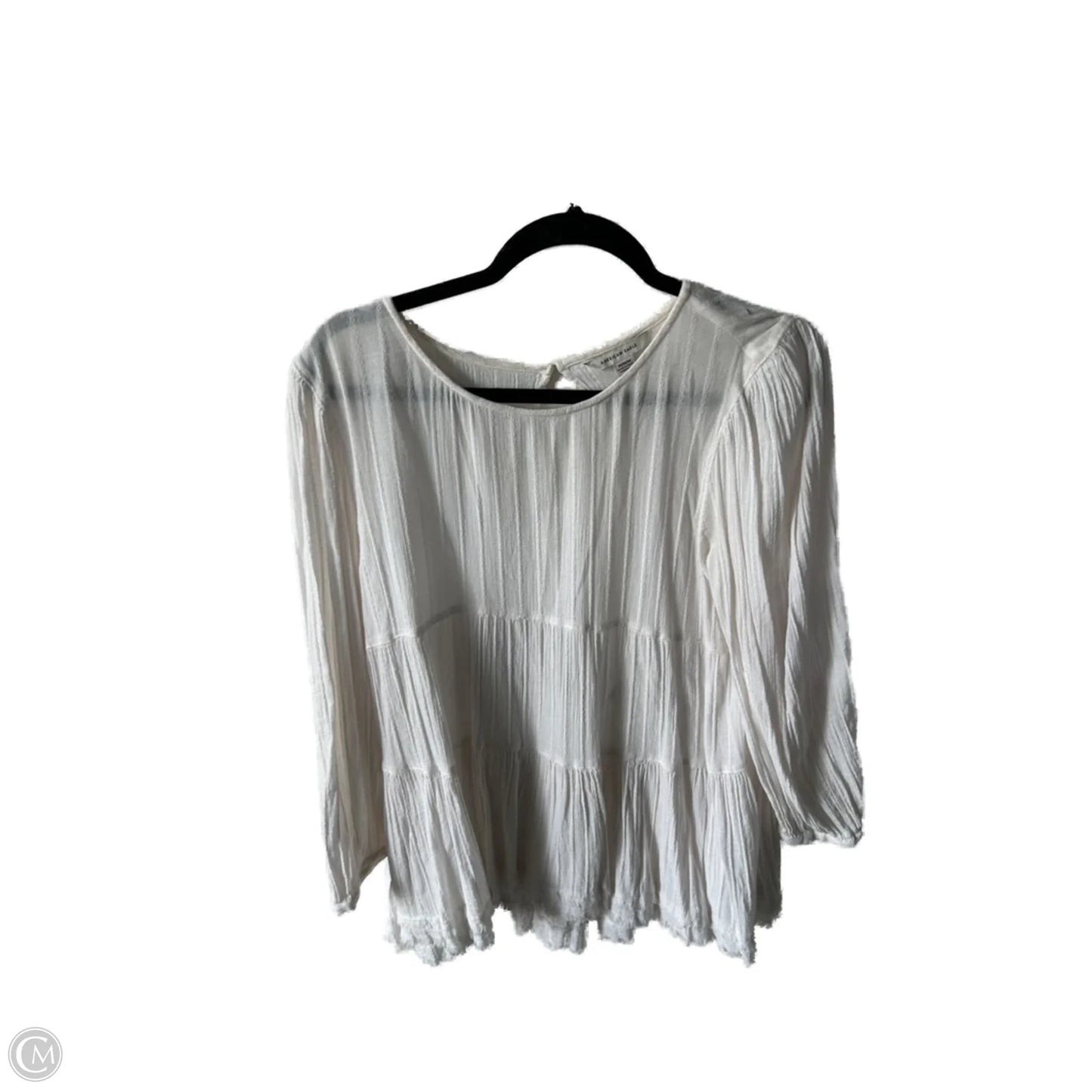 Top Long Sleeve By American Eagle In Cream, Size: M