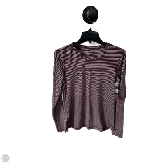 Top Long Sleeve Basic By Eddie Bauer In Grey & Pink, Size: M