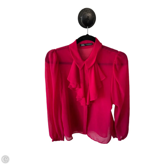 Top Long Sleeve By Zara In Pink, Size: Xs