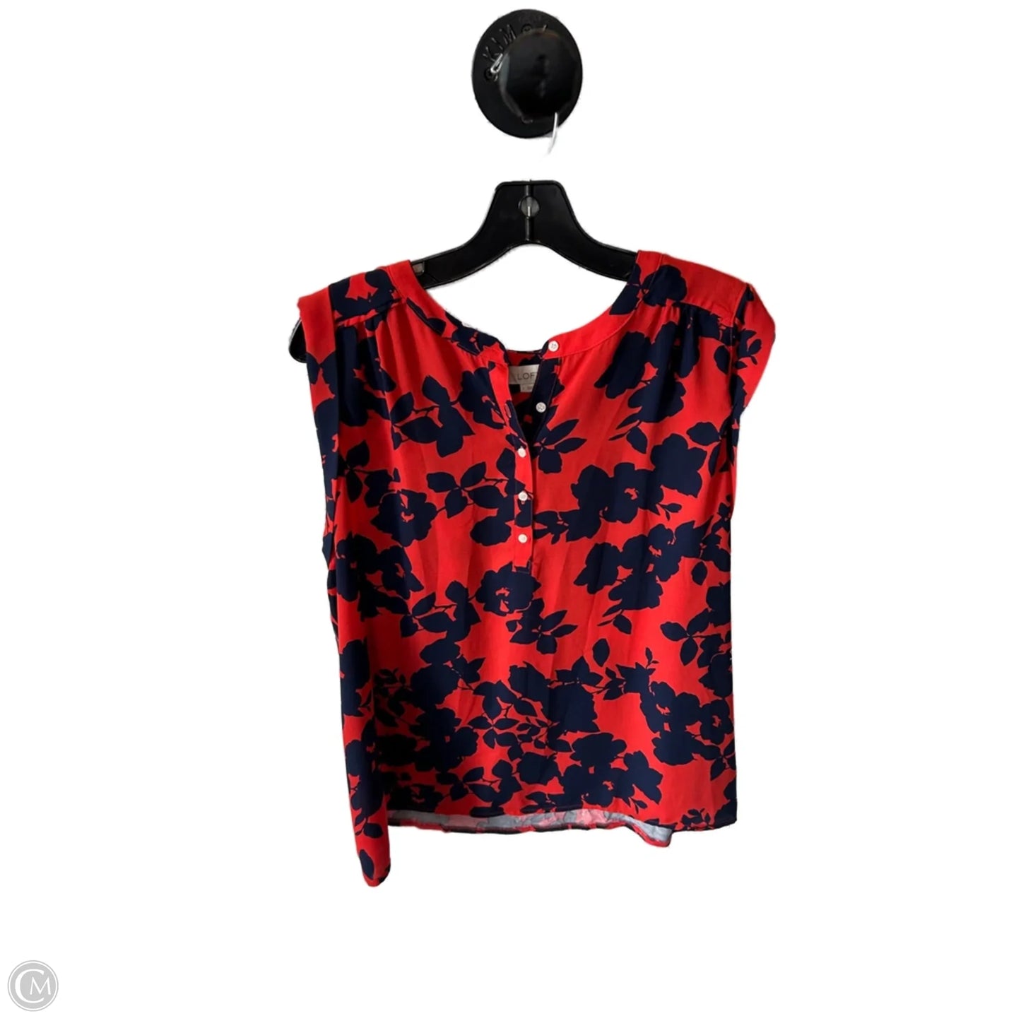 Top Sleeveless By Loft In Blue & Orange, Size: L