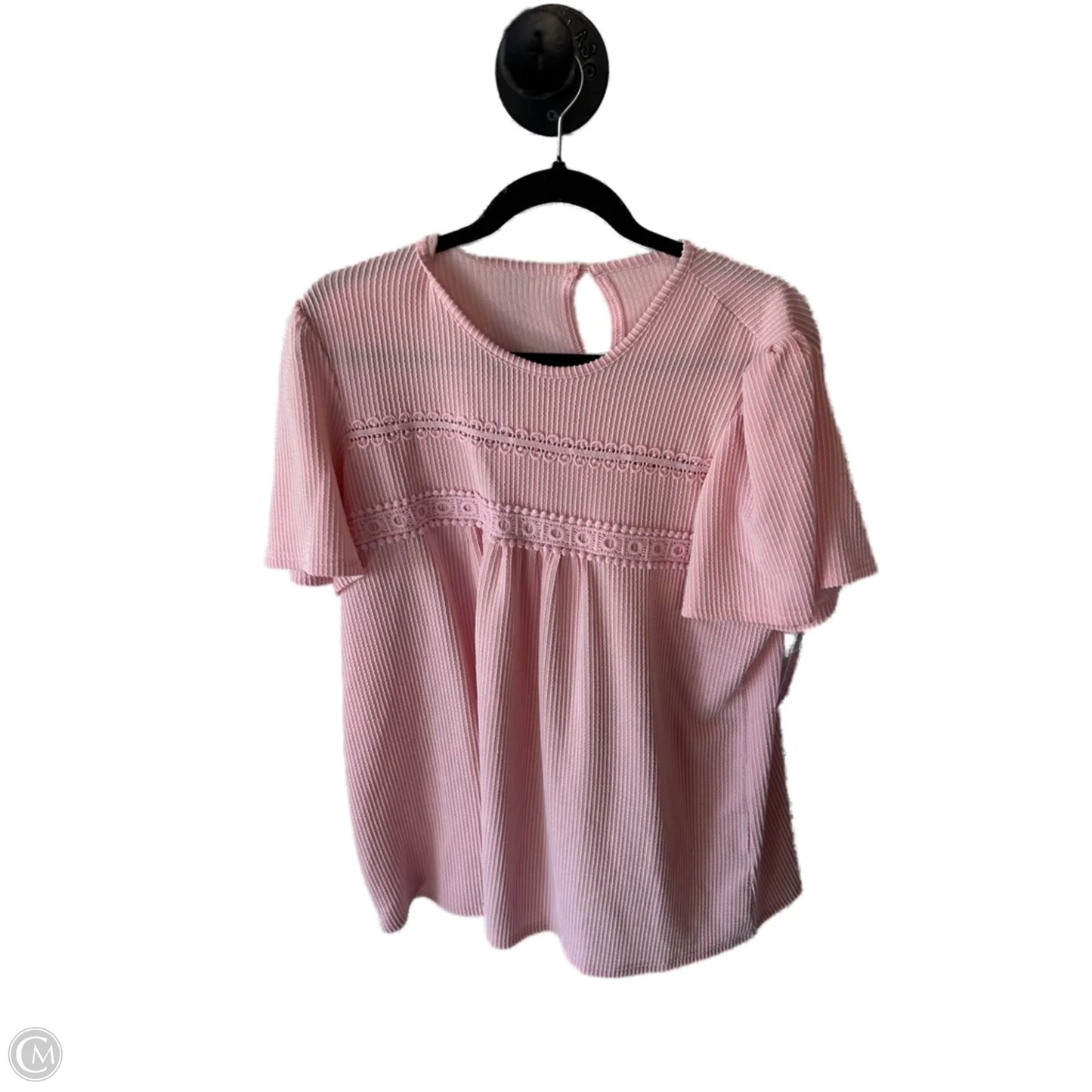 Top Short Sleeve By Cme In Pink, Size: Xl