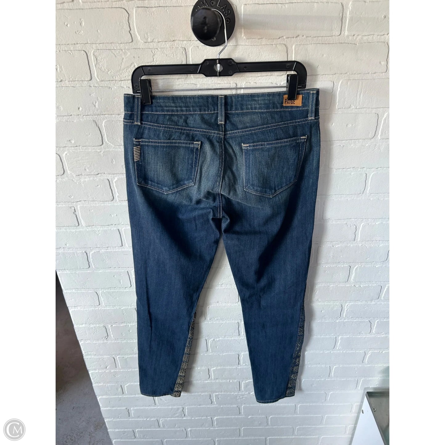 Jeans Skinny By Paige In Blue & Brown, Size: 8