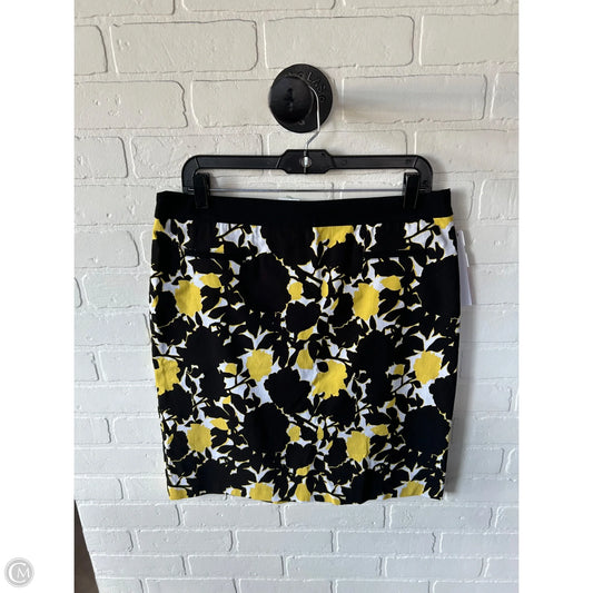 Skirt Midi By Clothes Mentor In Black & Yellow, Size: 16