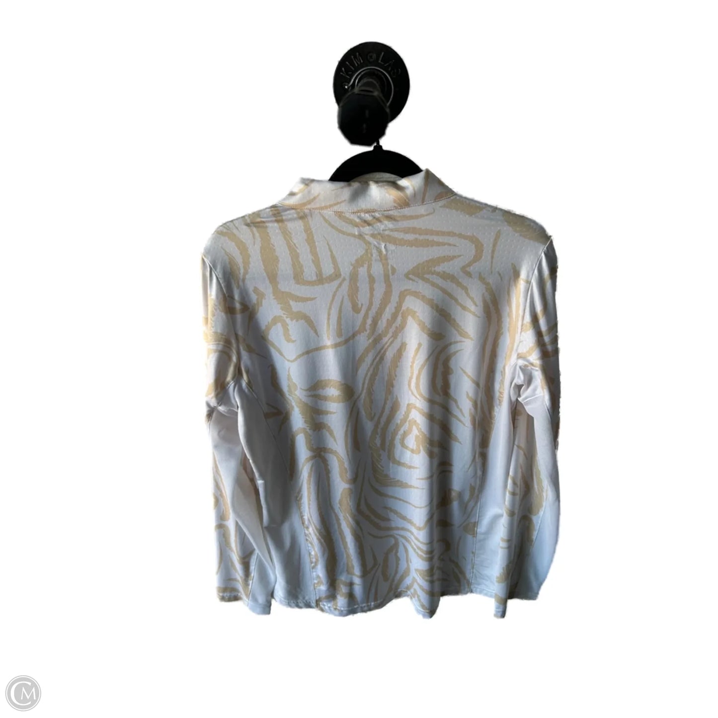 Top Long Sleeve By Cma In Tan & White, Size: L