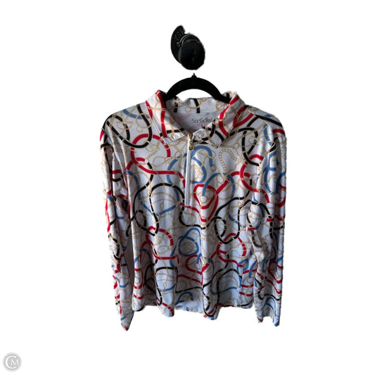 Top Long Sleeve By Cma In Red & White, Size: L