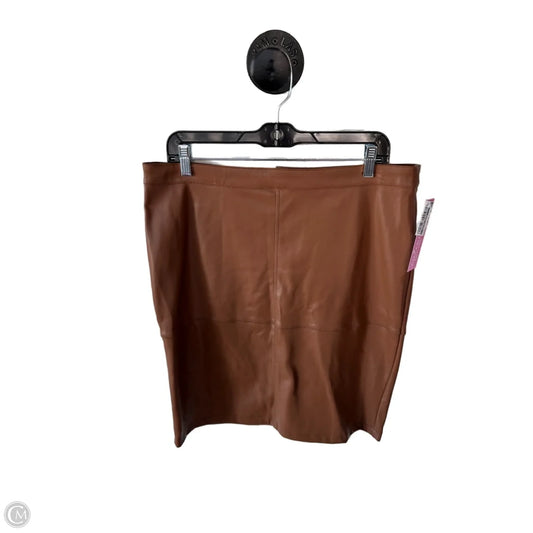 Skirt Midi By Clothes Mentor In Brown, Size: 16