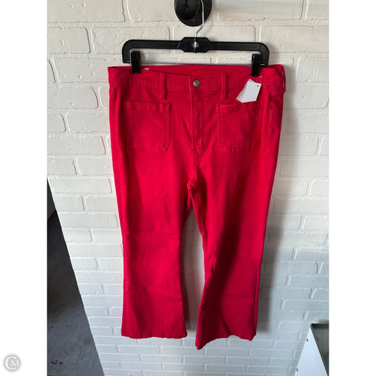 Jeans Flared By Gap In Red Denim, Size: 14