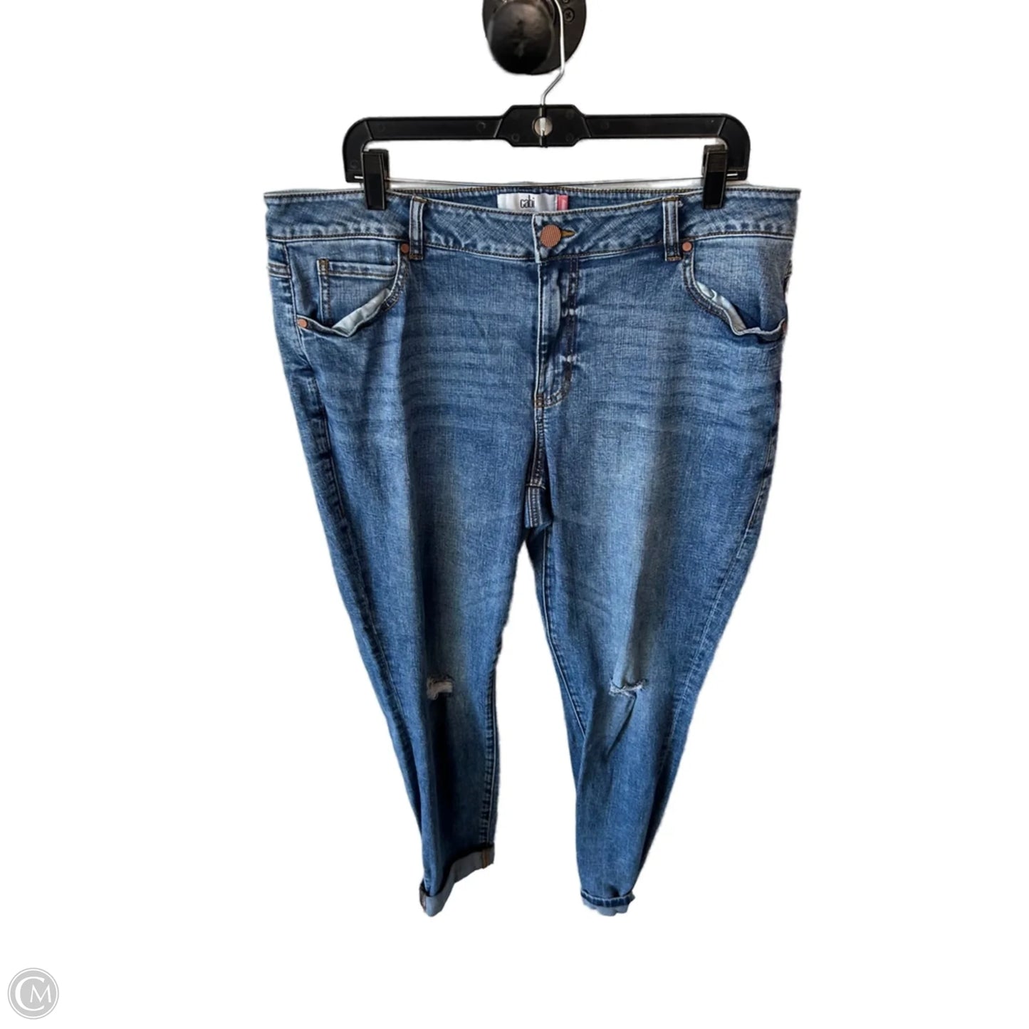 Jeans Skinny By Cabi In Blue Denim, Size: 18