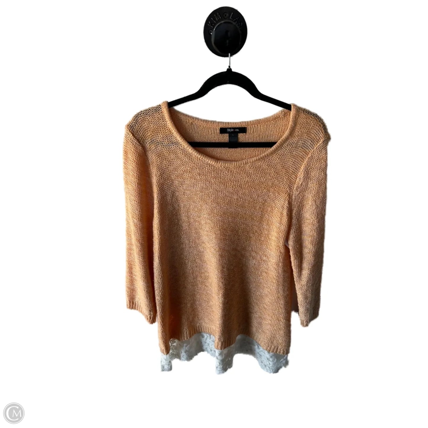 Sweater By Style And Company In Orange, Size: L