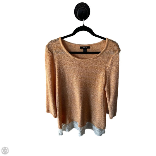 Sweater By Style And Company In Orange, Size: L