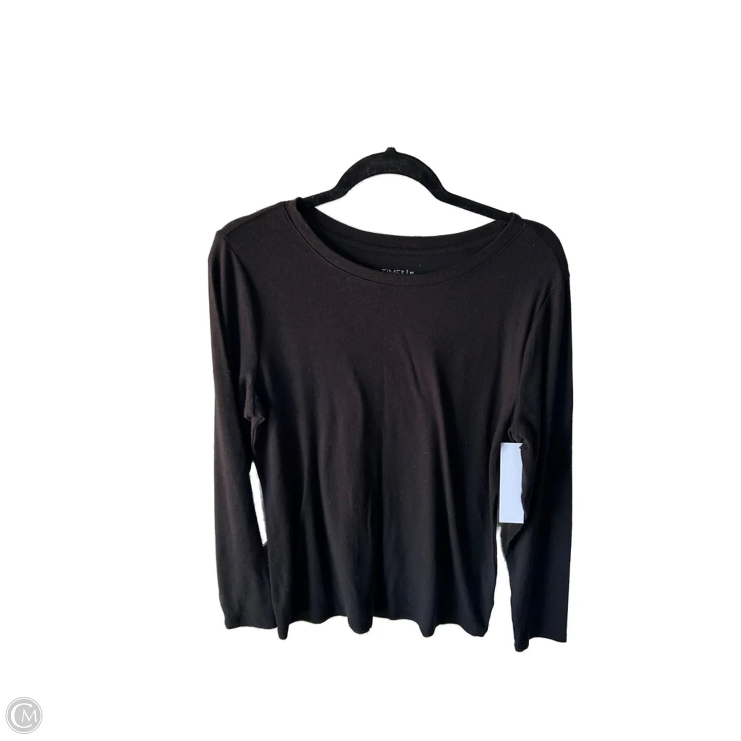 Top Long Sleeve Basic By Time And Tru In Black, Size: Xl