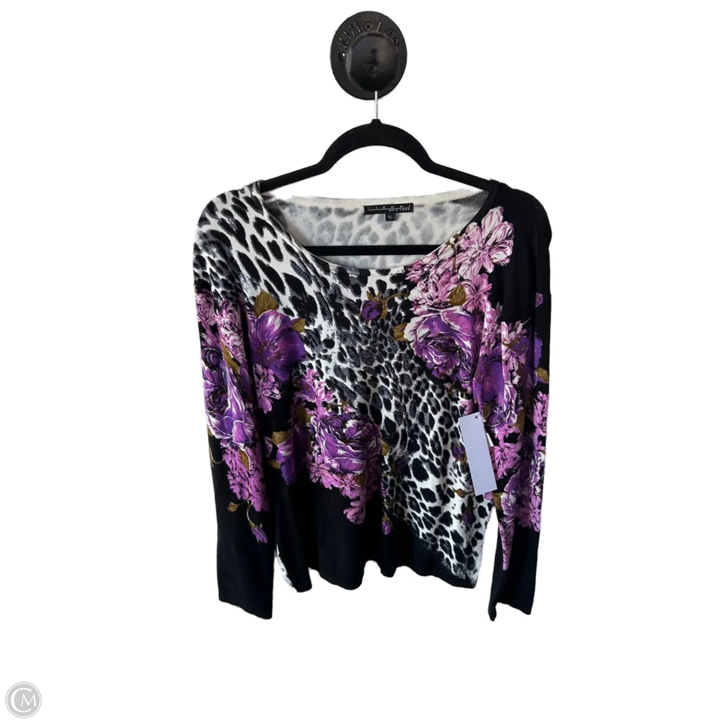 Sweater By Clothes Mentor In Black & Purple, Size: Xl