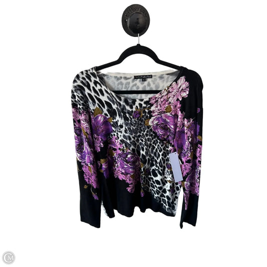 Sweater By Clothes Mentor In Black & Purple, Size: Xl