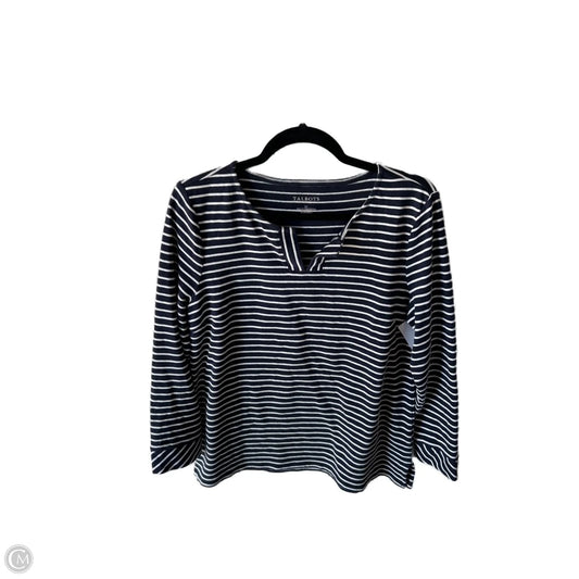 Top Long Sleeve By Talbots In Blue & White, Size: Lp