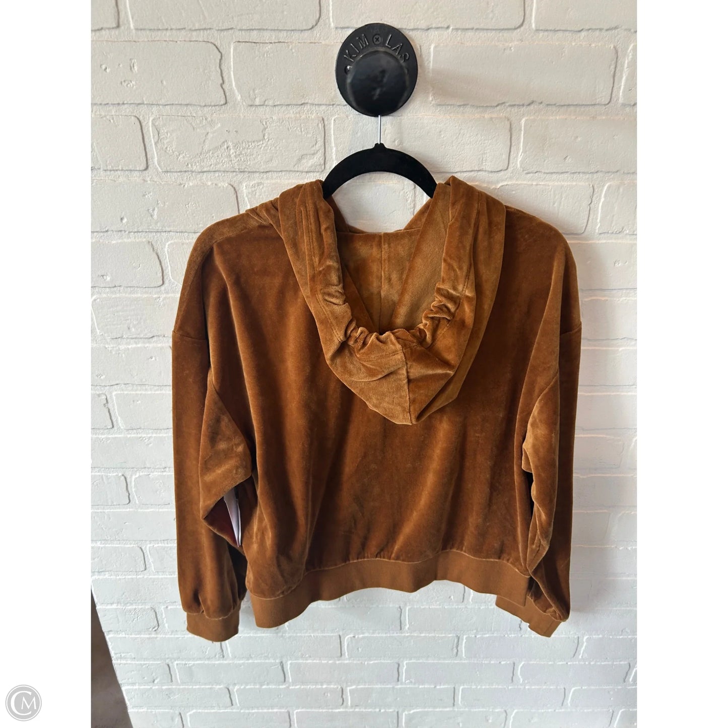 Sweatshirt Hoodie By Gap In Gold, Size: M