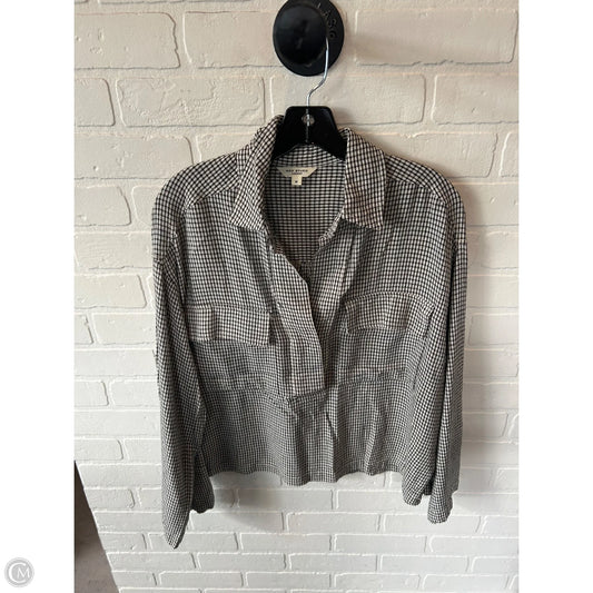 Top Long Sleeve By Max Studio In Black & Grey, Size: M
