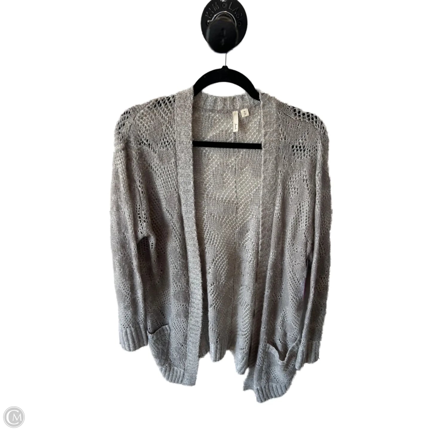 Sweater Cardigan By Frenchi In Grey, Size: Xl