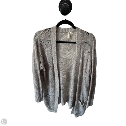 Sweater Cardigan By Frenchi In Grey, Size: Xl