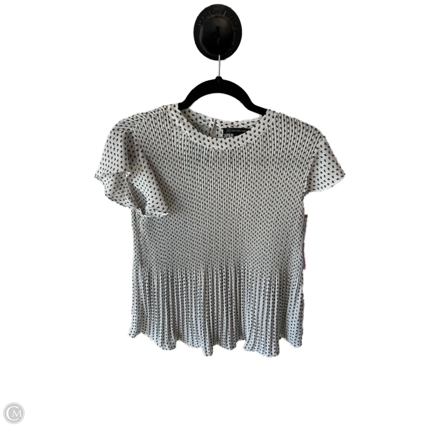 Top Short Sleeve By Adrianna Papell In Black & White, Size: Xs