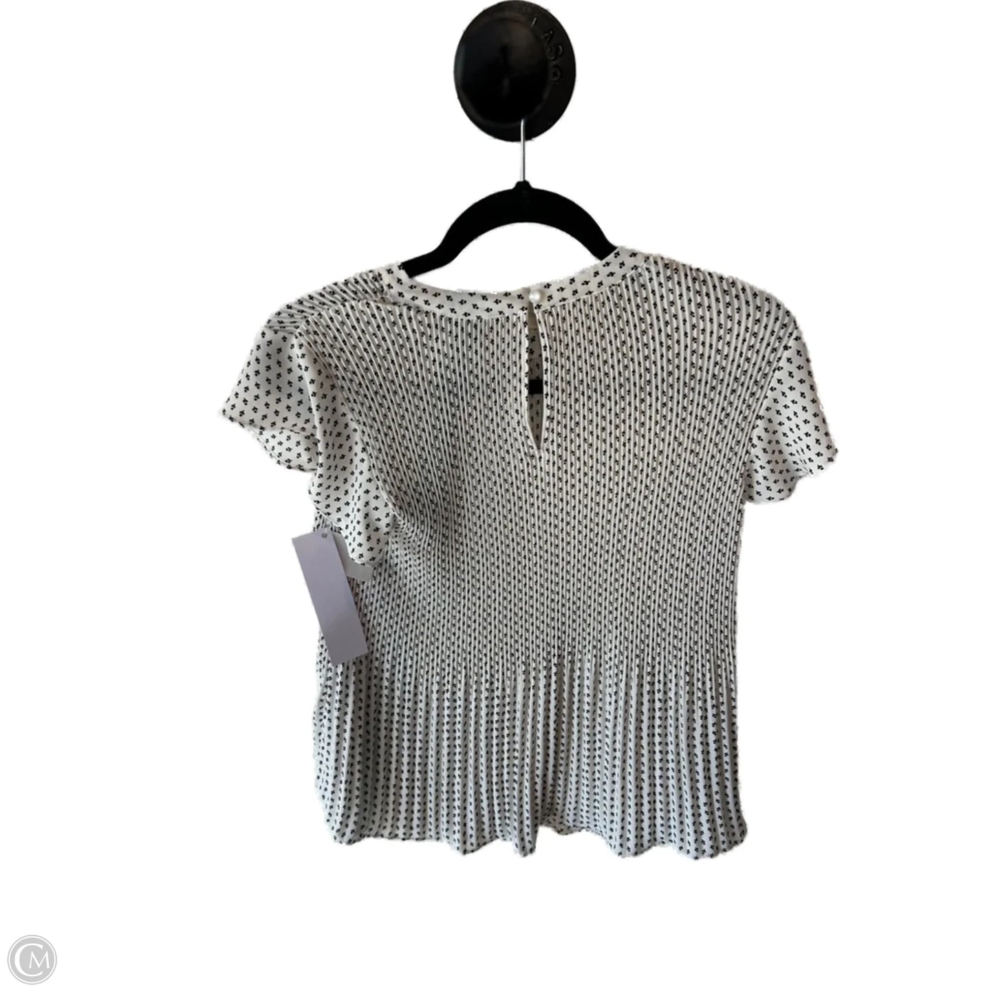 Top Short Sleeve By Adrianna Papell In Black & White, Size: Xs