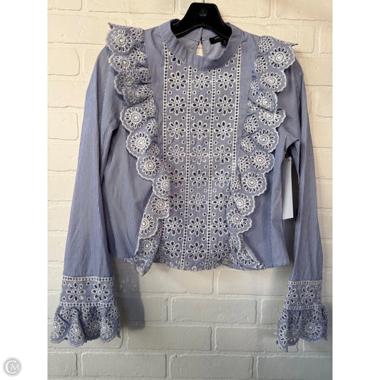 Top Long Sleeve By Romeo And Juliet In Blue & White, Size: M