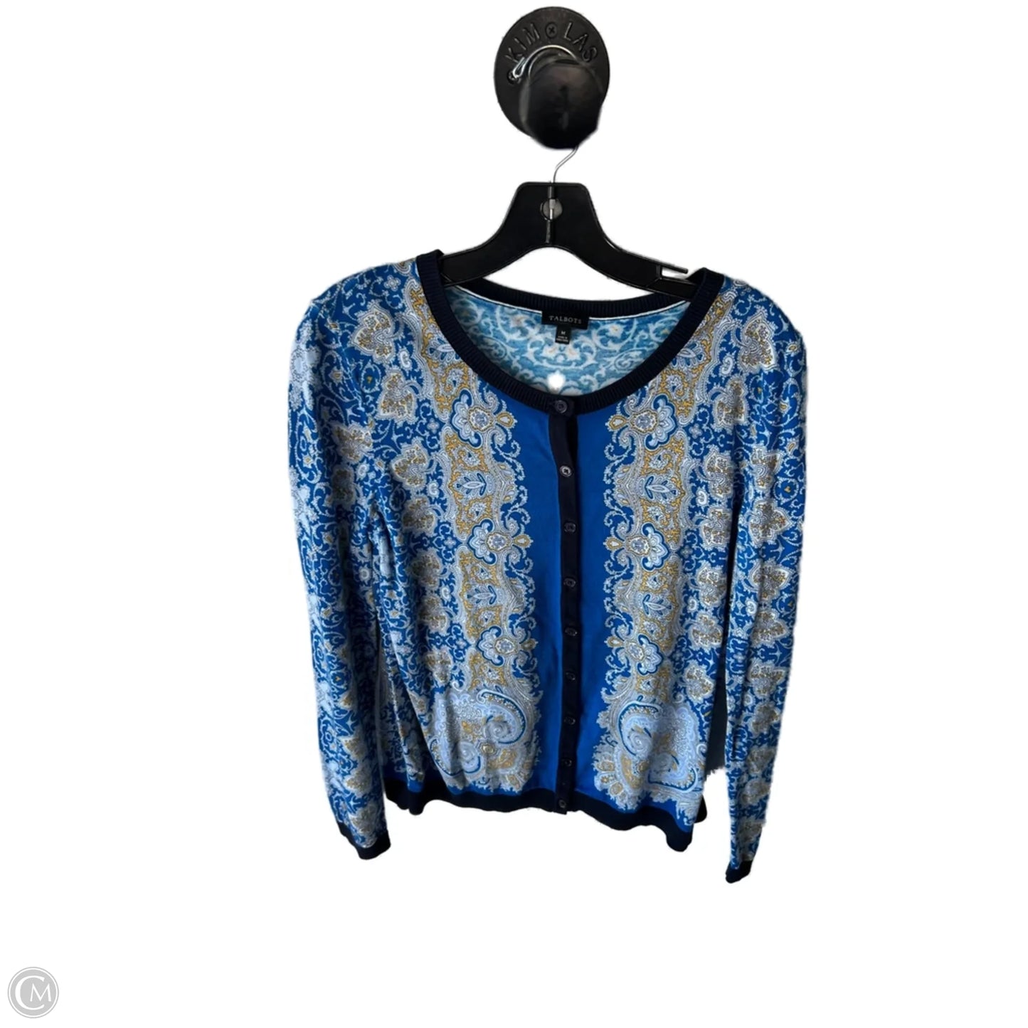 Sweater Cardigan By Talbots In Blue, Size: M