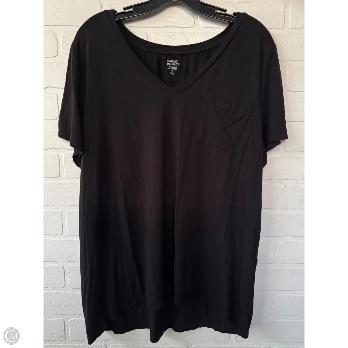 Top Short Sleeve Basic By Market & Spruce In BLACK, Size: Xxl