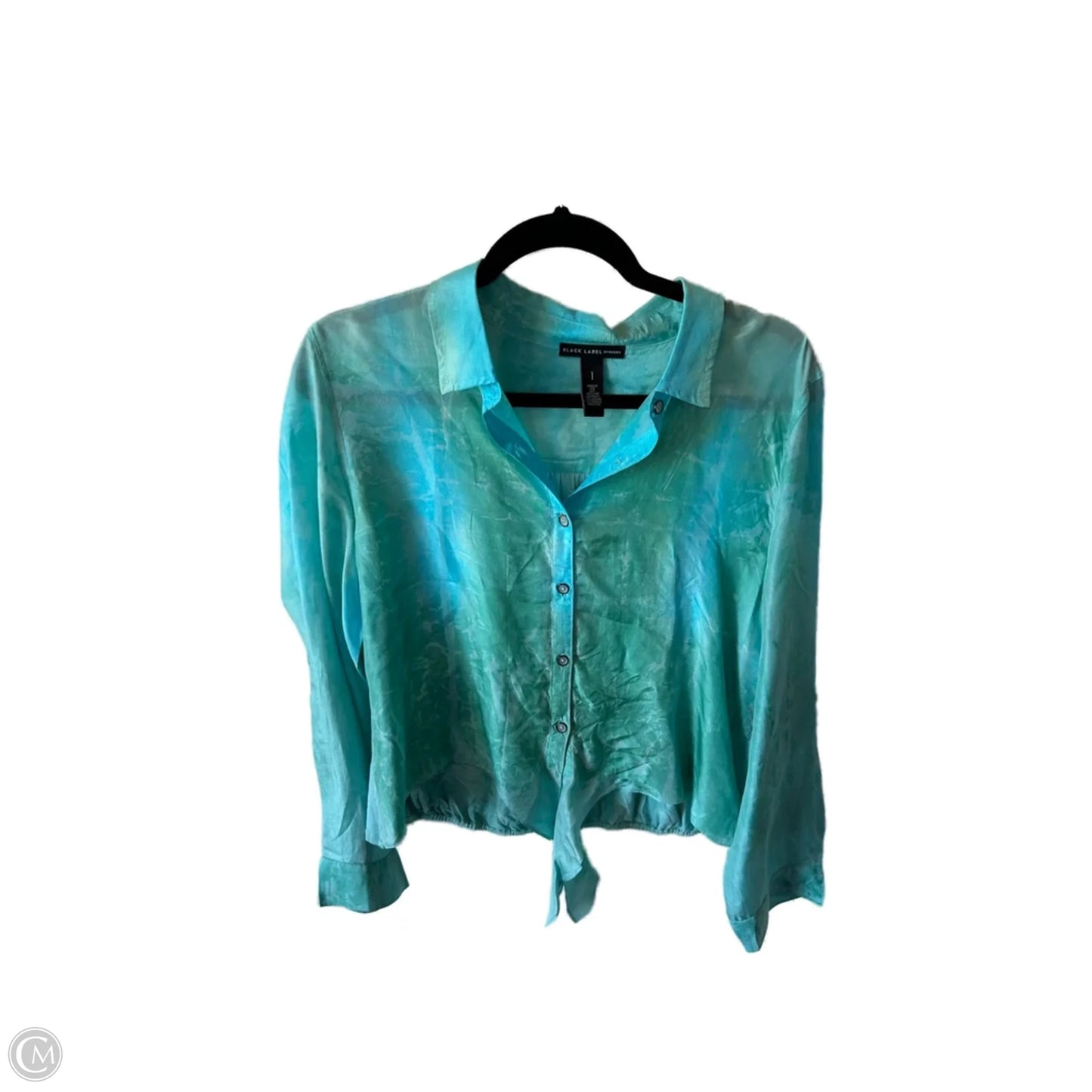 Top Long Sleeve By Chicos In Blue & Green, Size: M