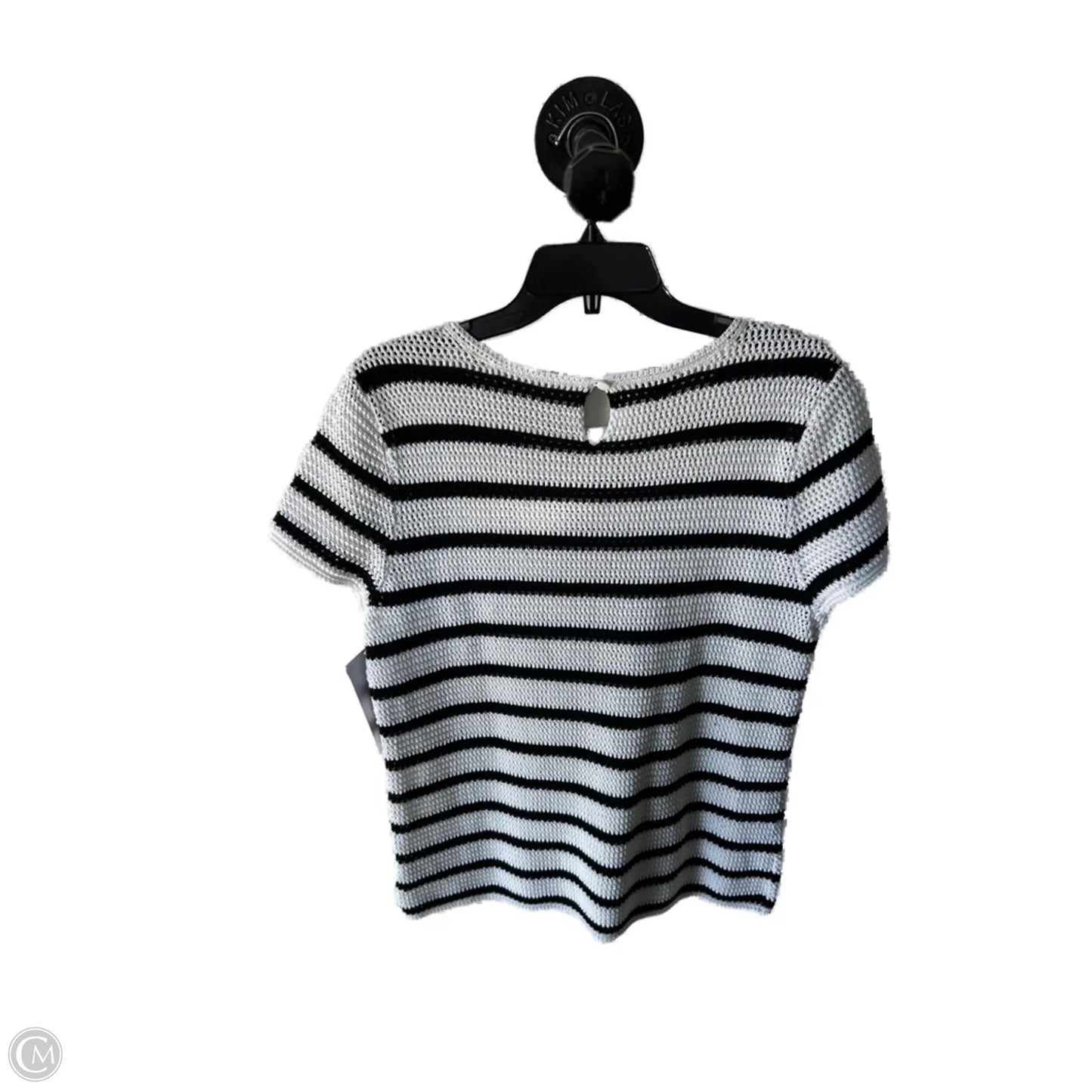 Sweater Short Sleeve By Talbots In Black & White, Size: L