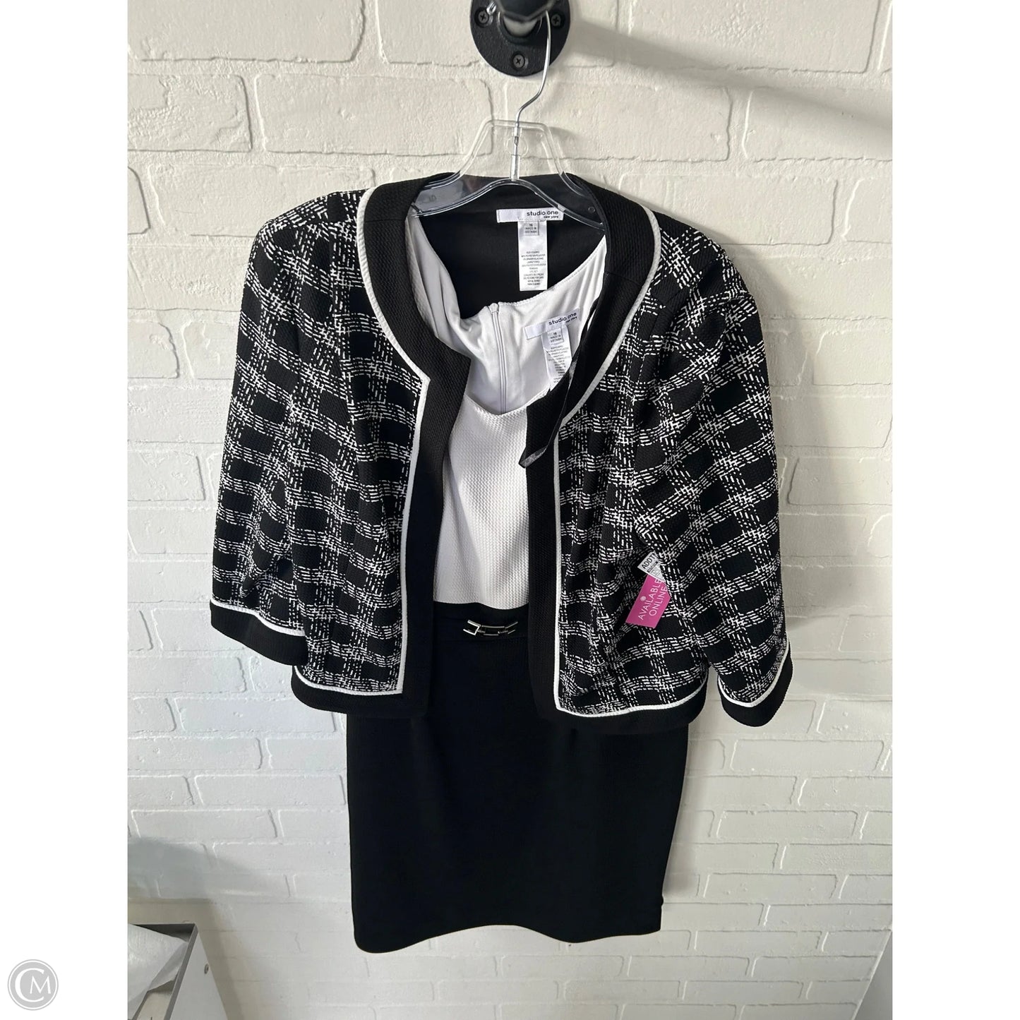 Dress Set 2pc By Studio 1 In Black & White, Size: Xl