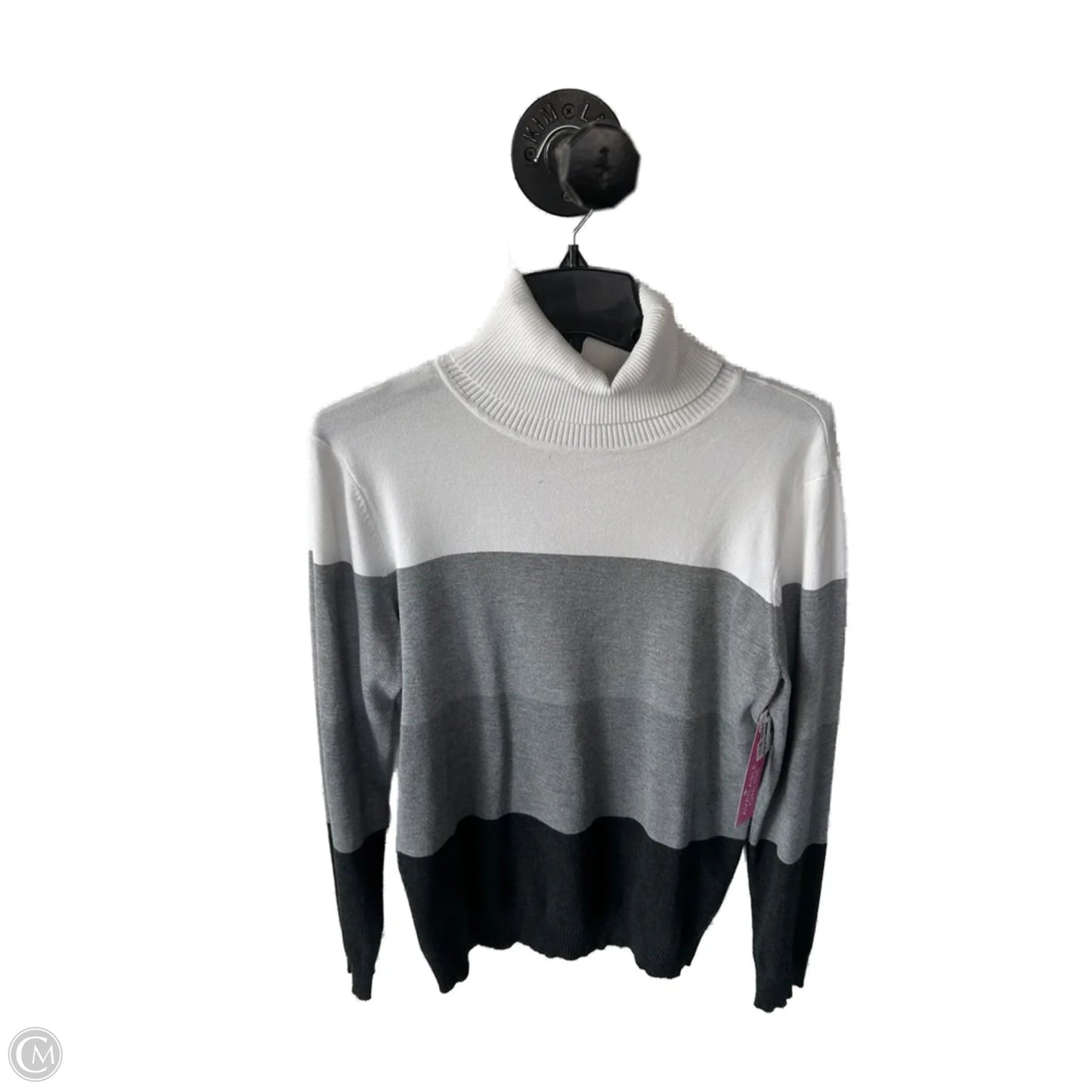 Sweater By Calvin Klein In Grey & White, Size: L