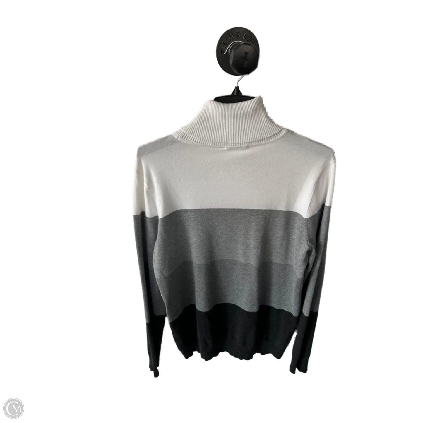 Sweater By Calvin Klein In Grey & White, Size: L