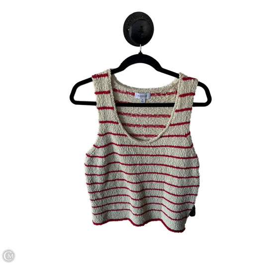 Vest Sweater By Evereve In Red & Tan, Size: M
