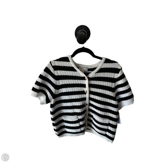 Sweater Short Sleeve By Free Assembly In Black & White, Size: L