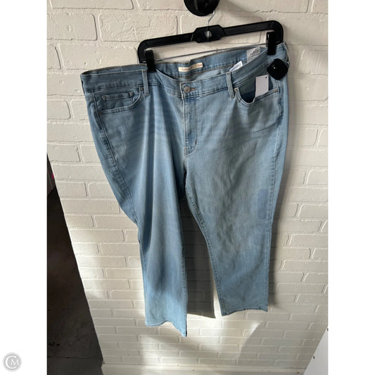 Jeans Straight By Levis In Blue Denim, Size: 22