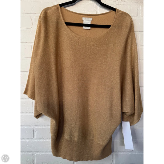 Sweater Short Sleeve By Worthington In Gold, Size: Xlp
