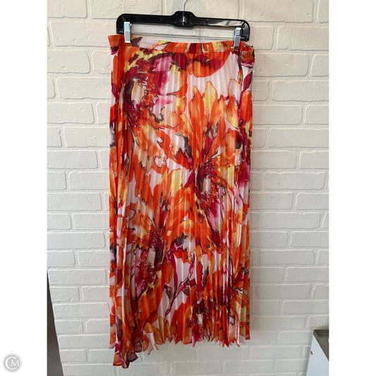 Skirt Maxi By 89th And Madison In Orange & White, Size: 12